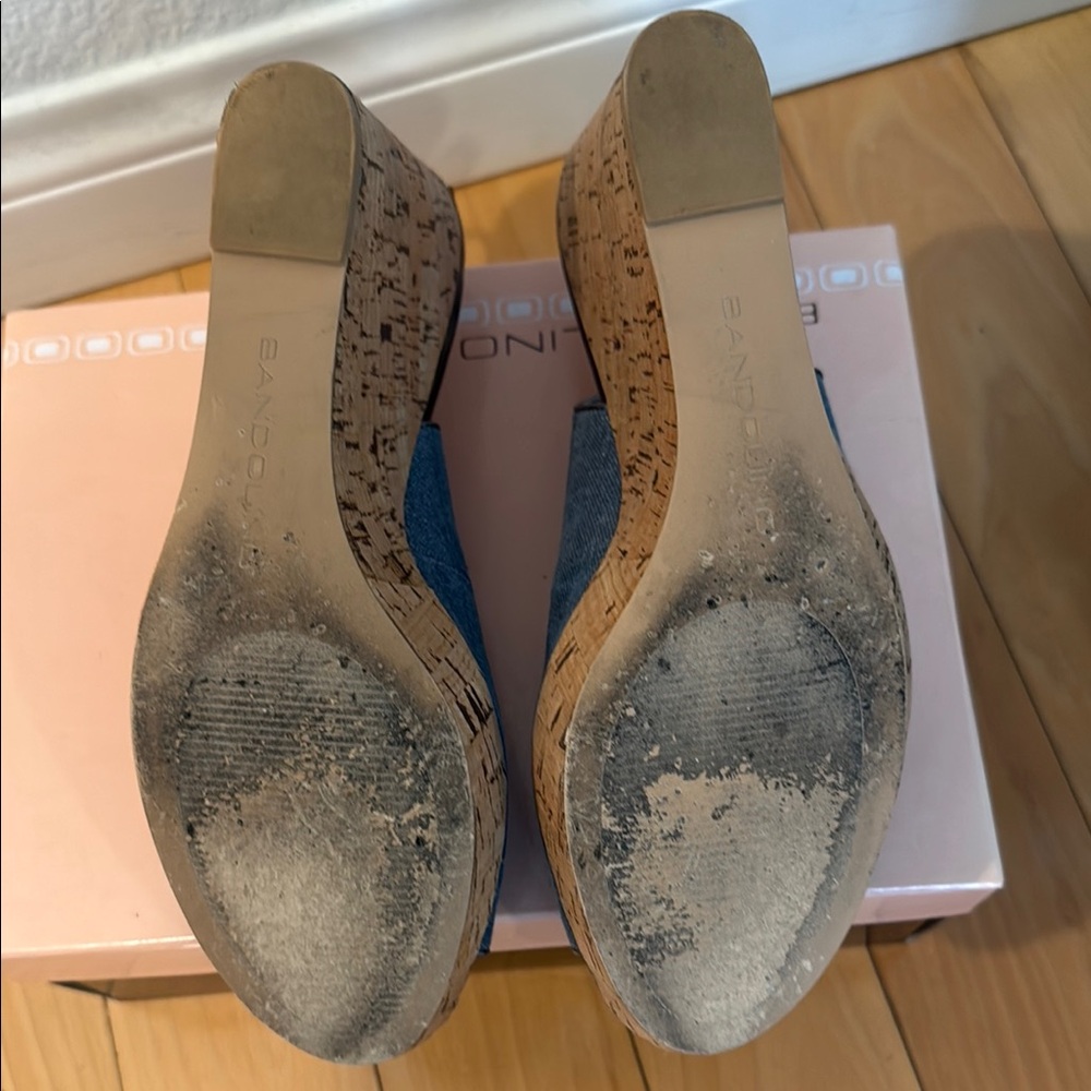 Bandolino Blue and Silver Wedge Sandals - Picture 3 of 3